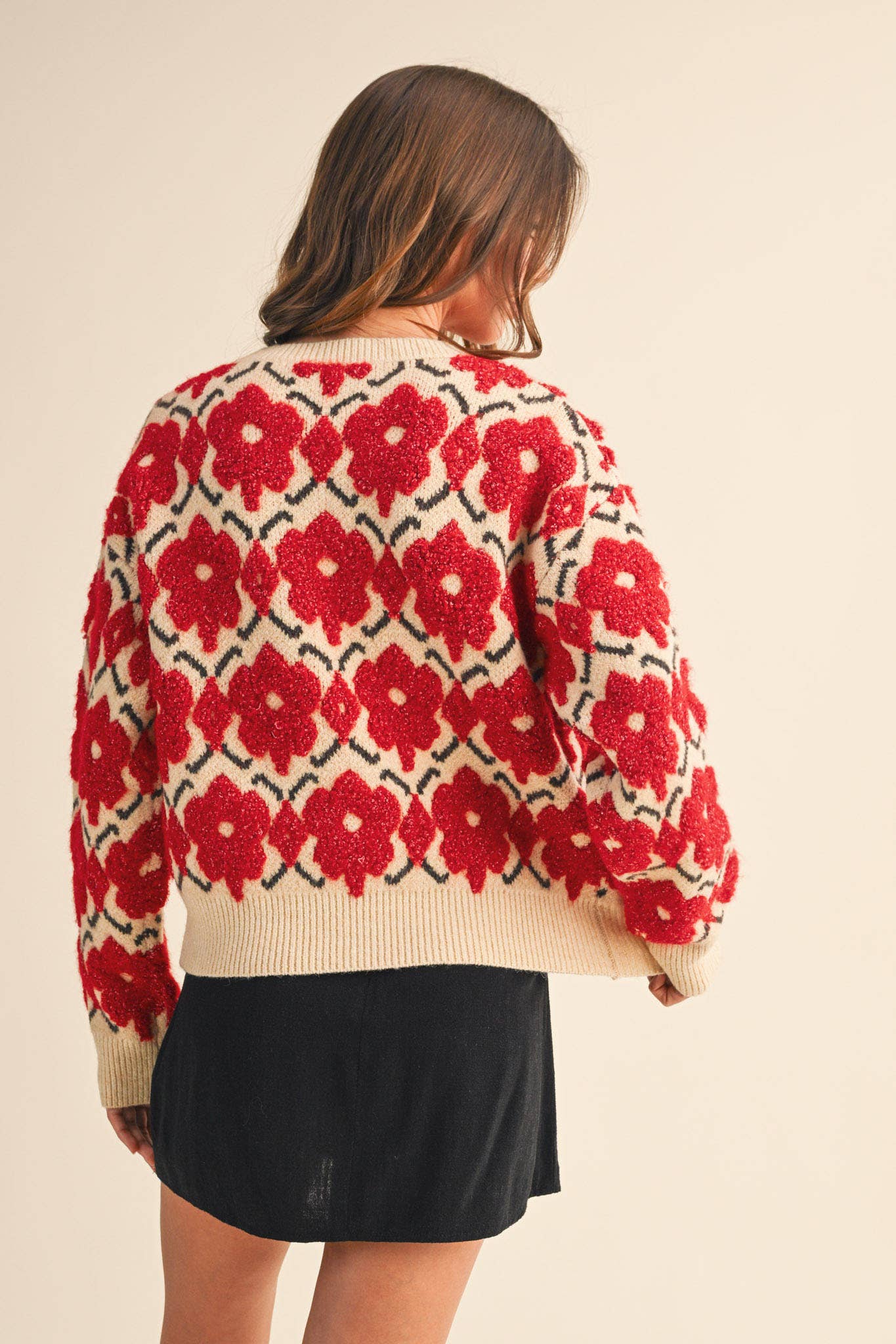 Ada Floral Sweater - Red