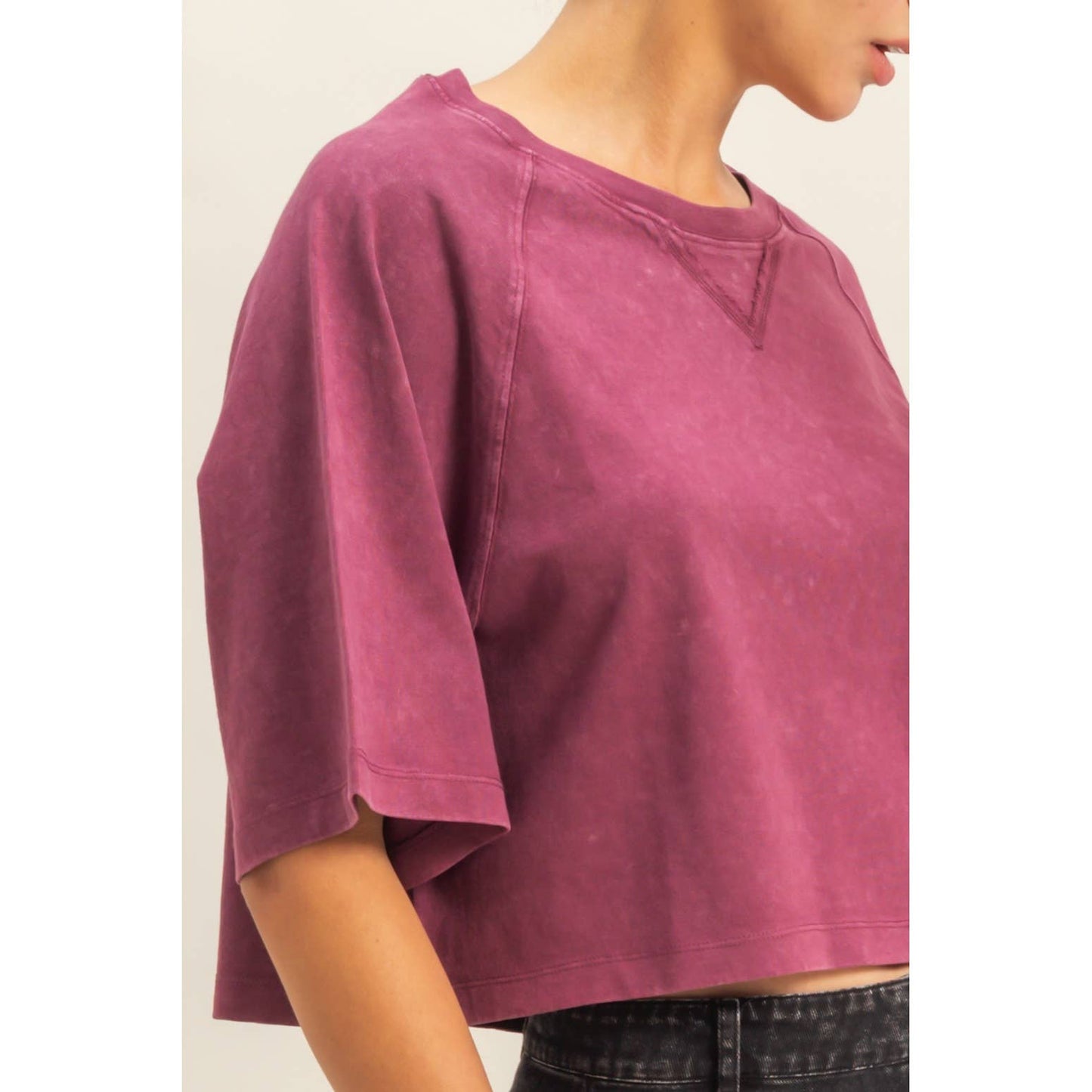 Cleo Cropped Tee- Chestnut