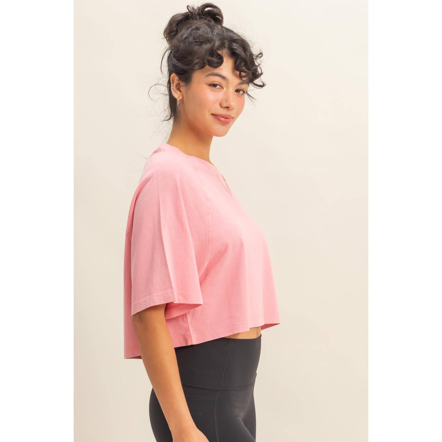 Cleo Cropped Tee- Chestnut