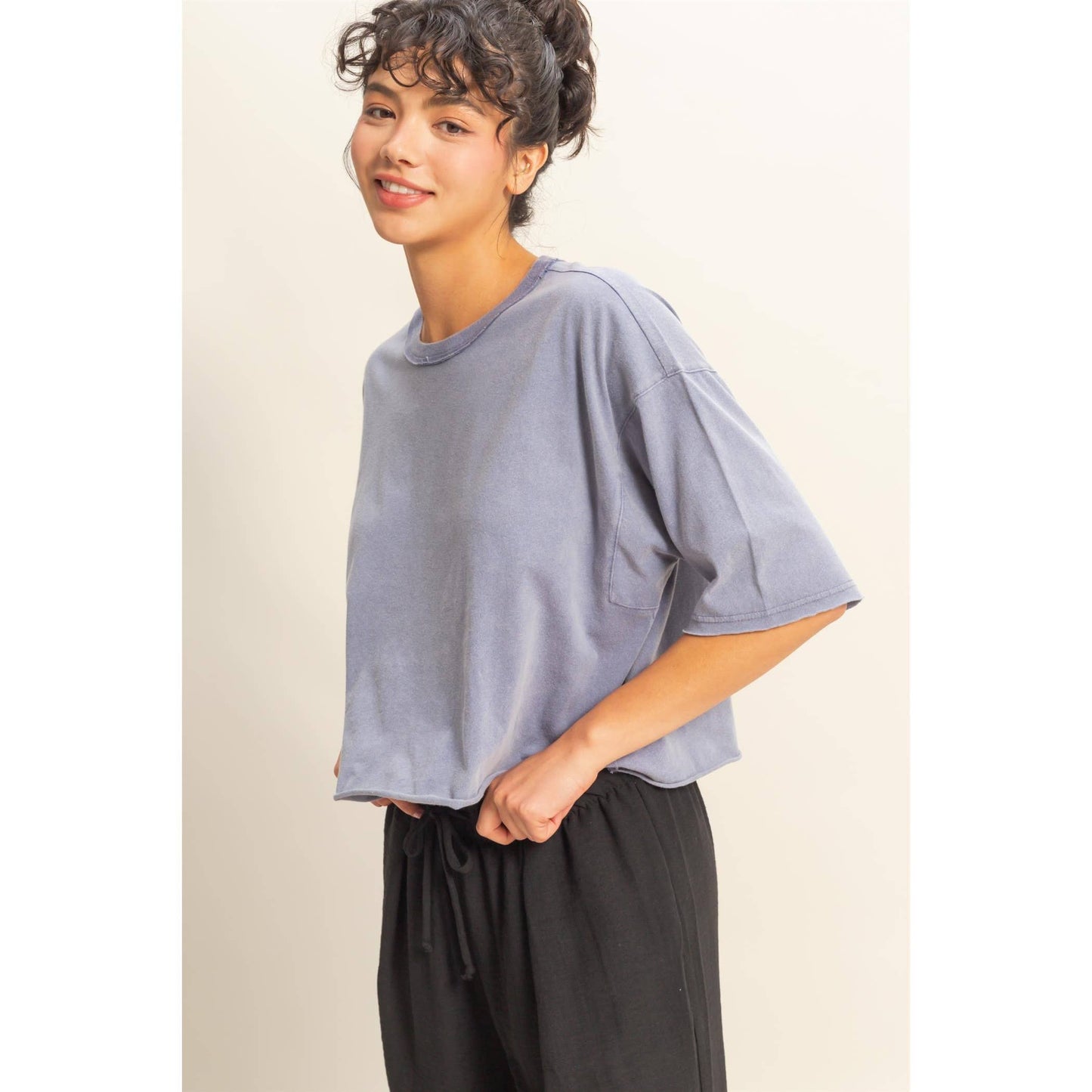 Morgan Tee- Dusty Indigo