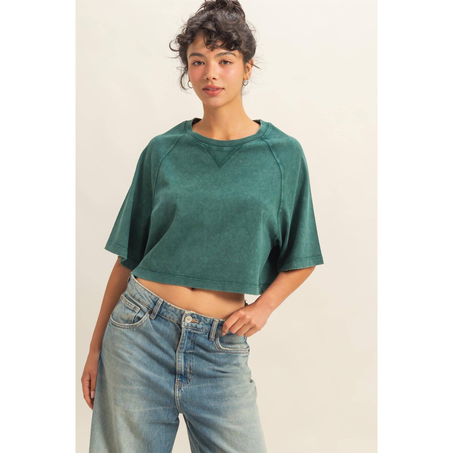 Cleo Cropped Tee- Chestnut