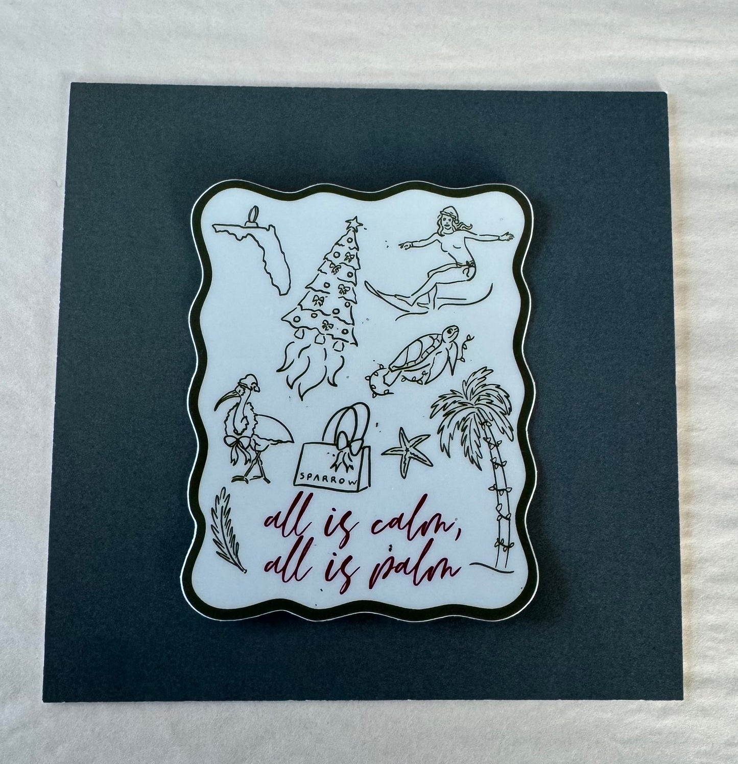 Sparrow Holiday Sticker