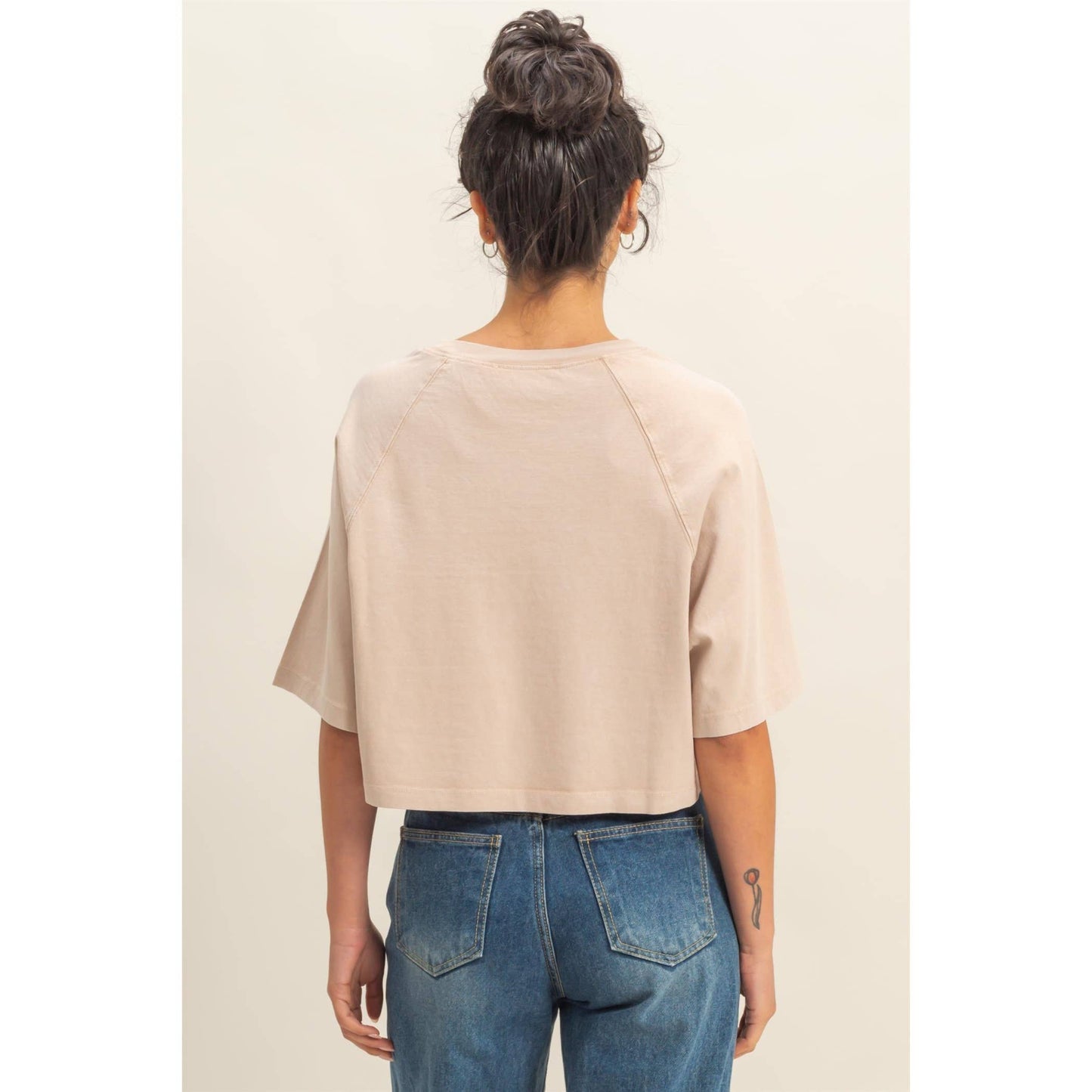 Cleo Cropped Tee- Chestnut