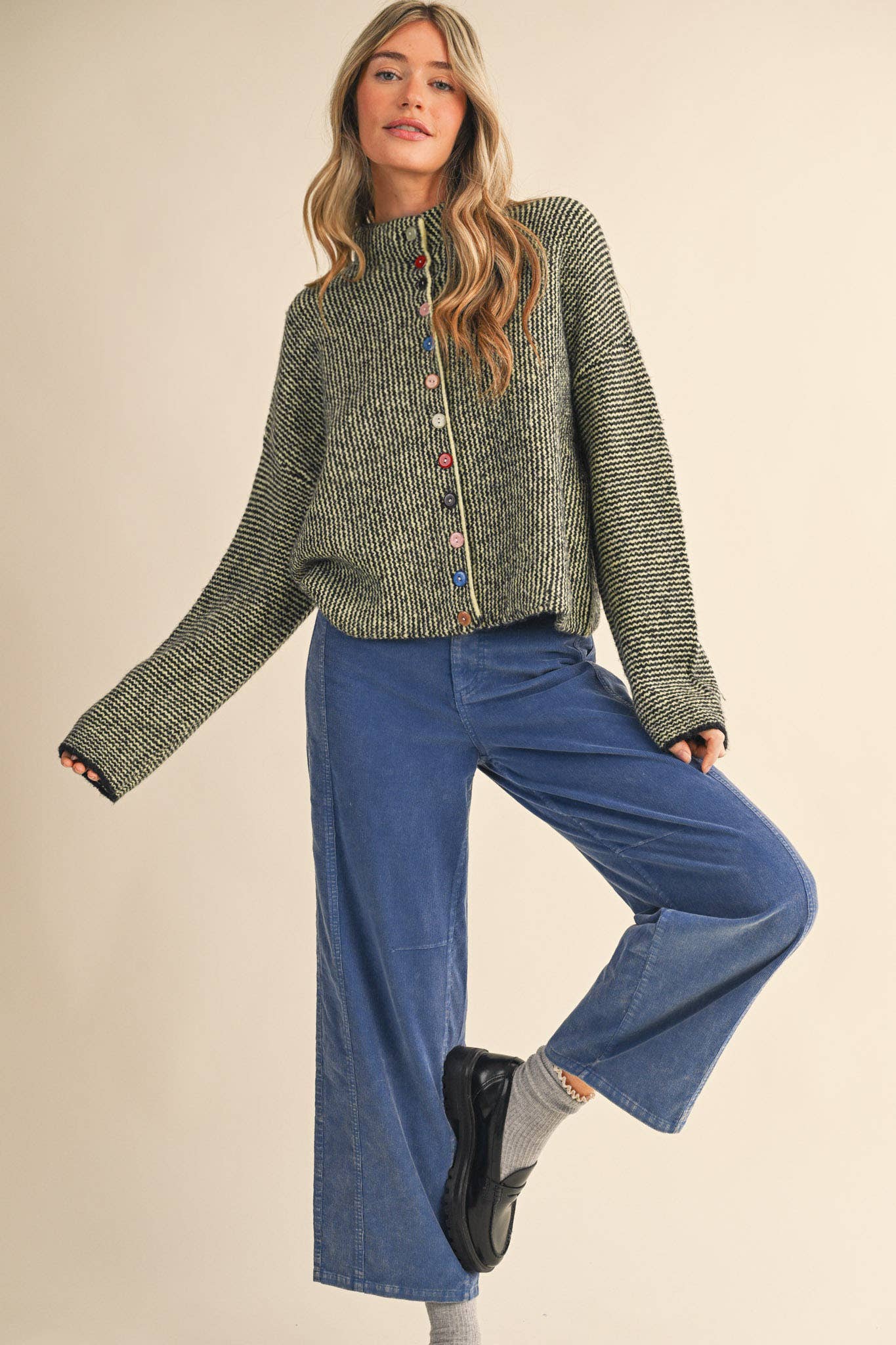 Alyssa Cardigan - Green - SPARROW