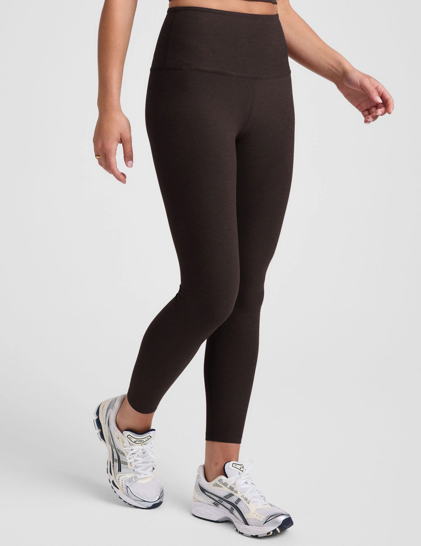 Beyond Yoga Spacedye Caught In The Midi High Waisted Legging - Dark Chocolate Heather - SPARROW