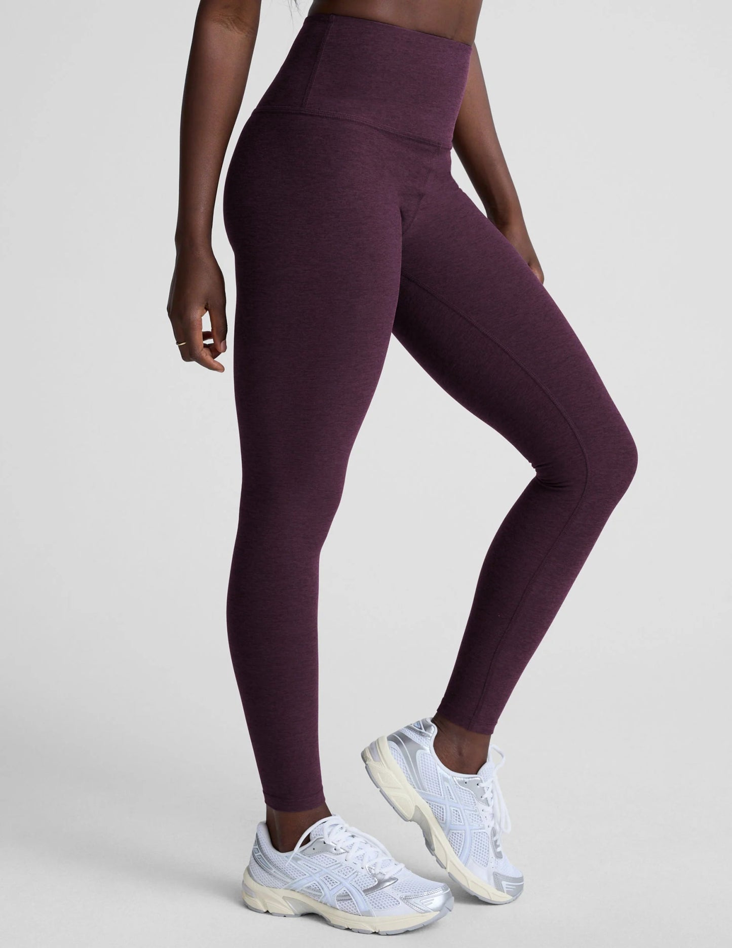 Beyond Yoga Spacedye Caught In The Midi High Waisted Legging - Eggplant Purple Heather - SPARROW