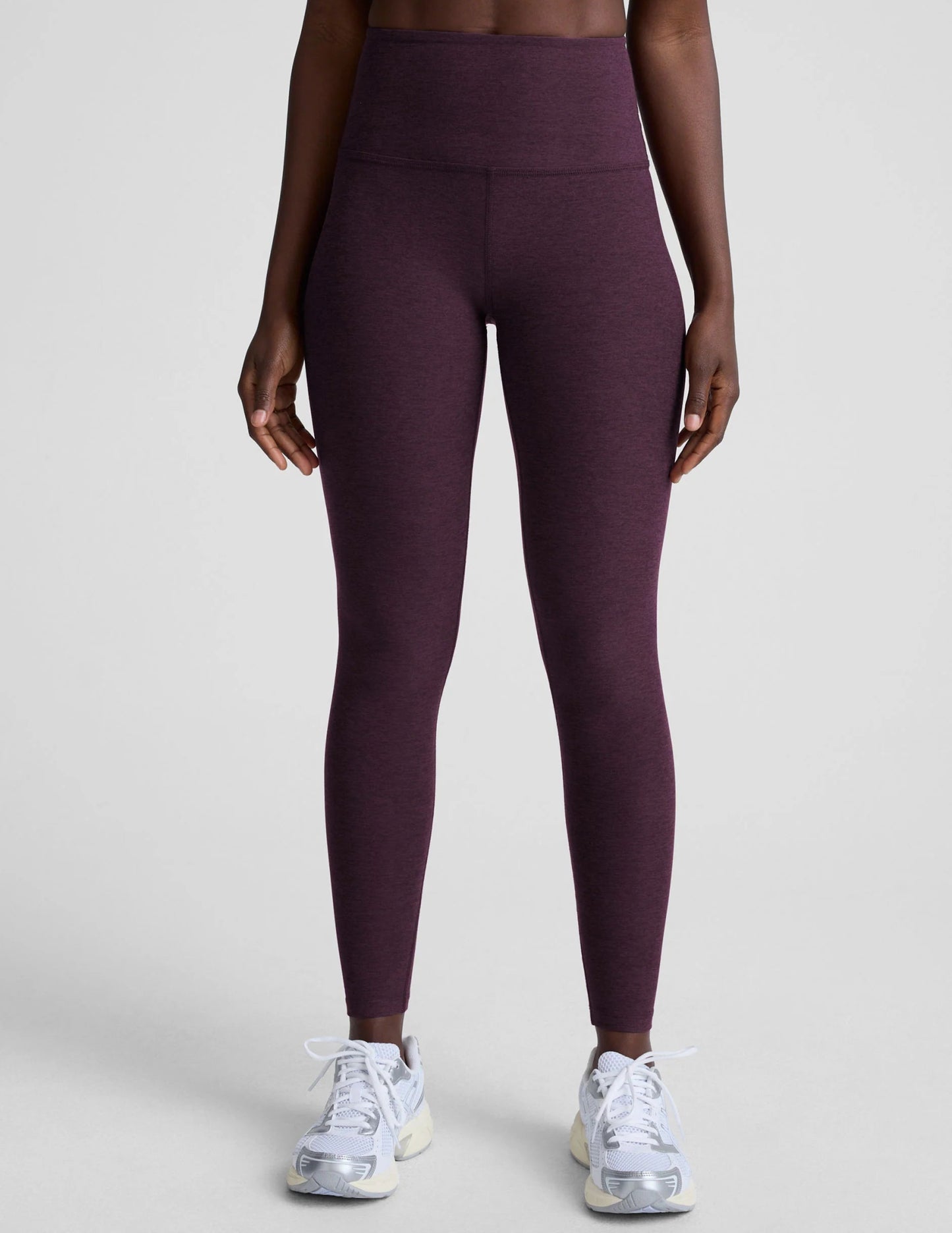 Beyond Yoga Spacedye Caught In The Midi High Waisted Legging - Eggplant Purple Heather - SPARROW