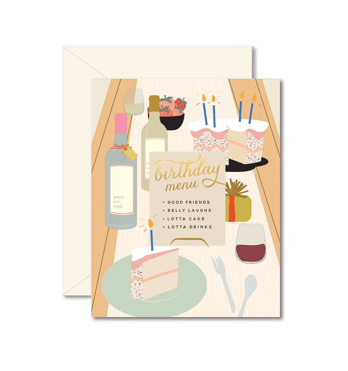 Birthday Tablescape Greeting Card - SPARROW