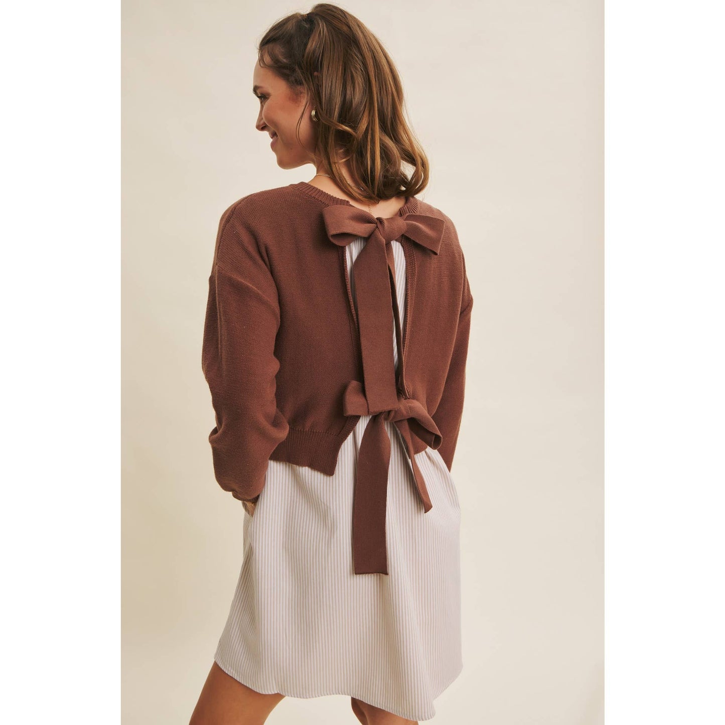 Blake Sweater Dress - Chocolate - SPARROW