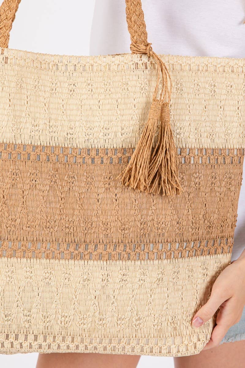 Carol Woven Tote Bag - SPARROW