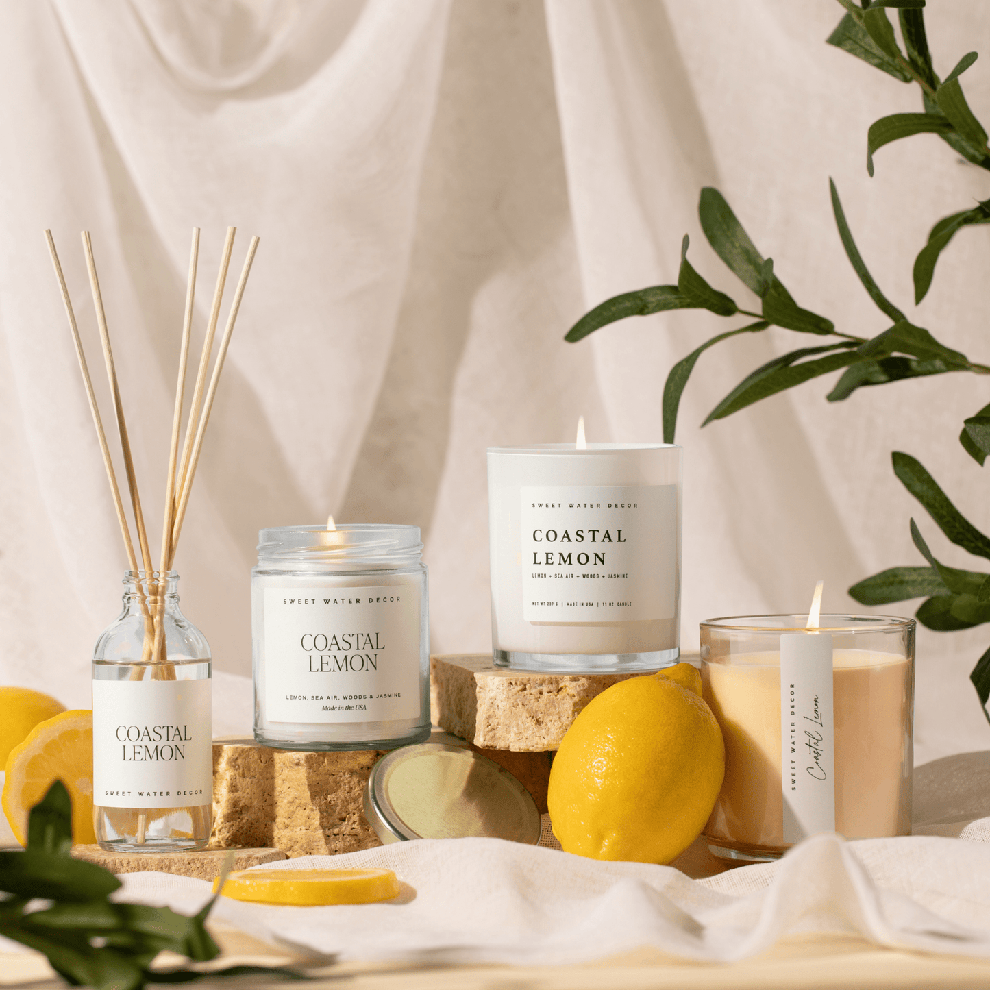 Coastal Lemon 12 oz Candle - SPARROW