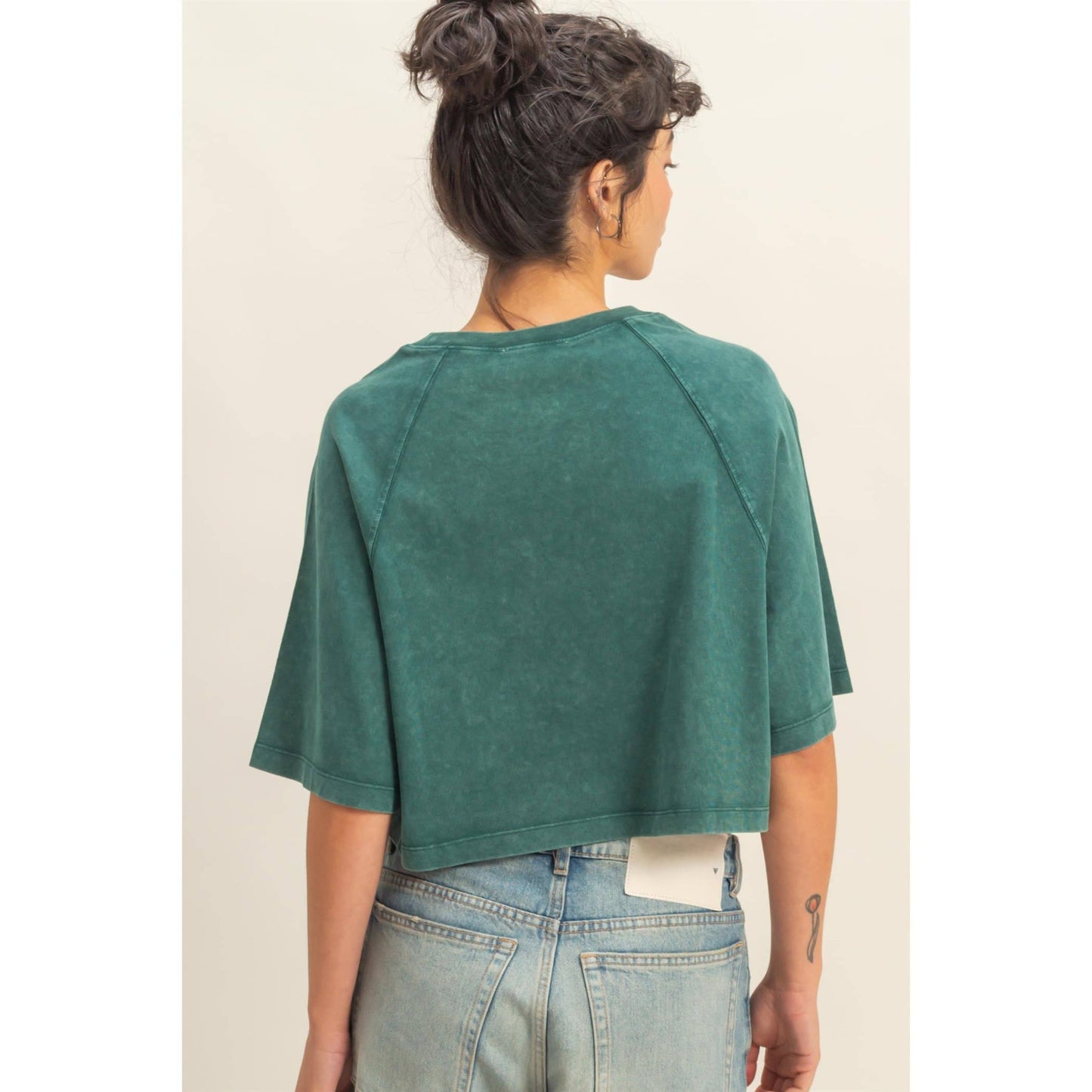 Cleo Cropped Tee- Dark Taupe