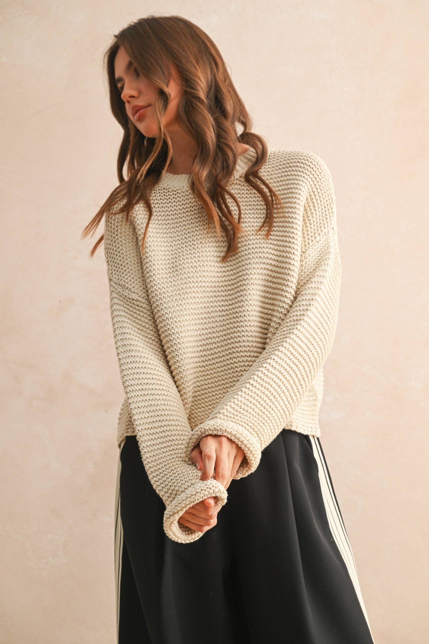 Ember Knit Sweater - Cream - SPARROW