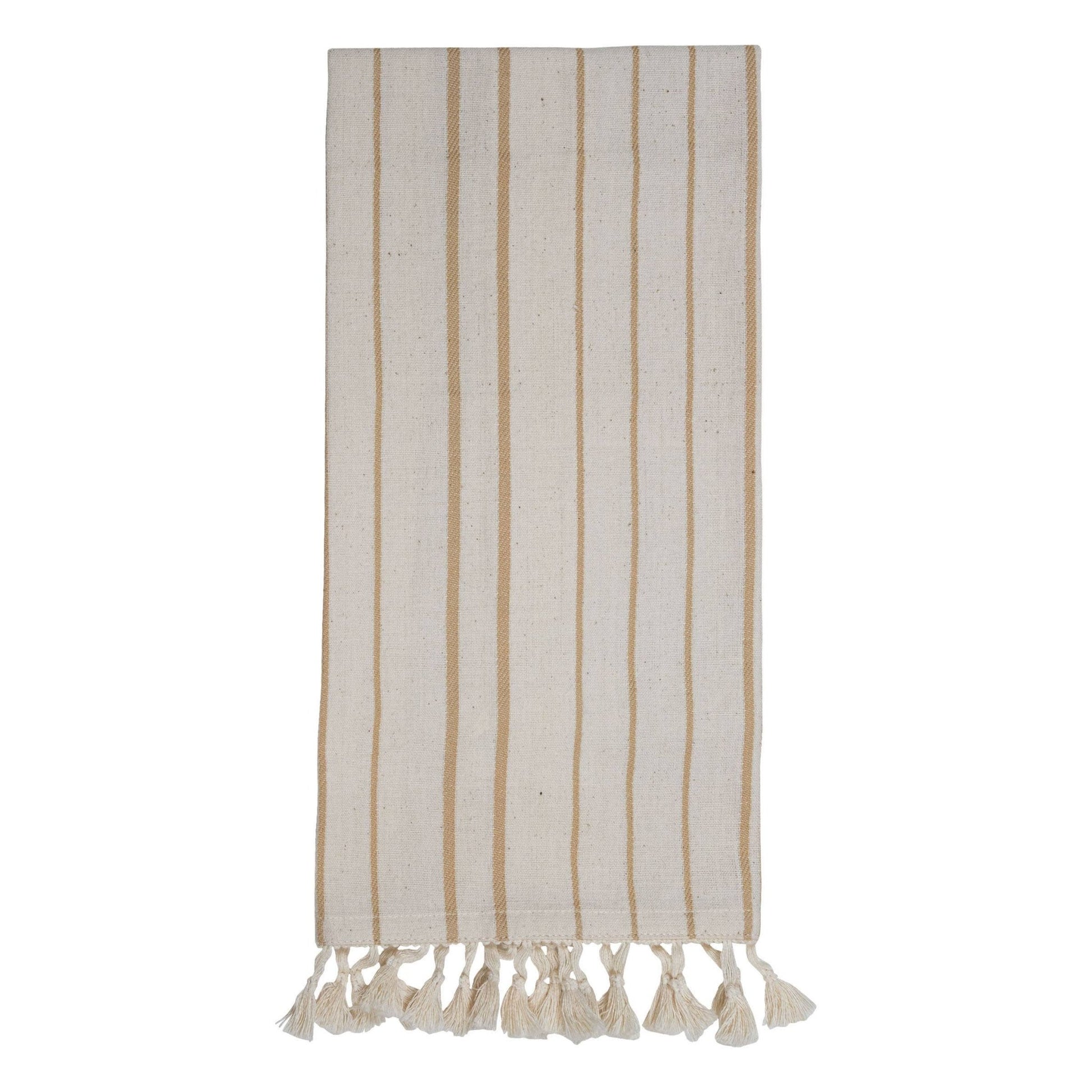Genevieve Set of 3 Stripe Multicolored Cotton Tea Towels - SPARROW