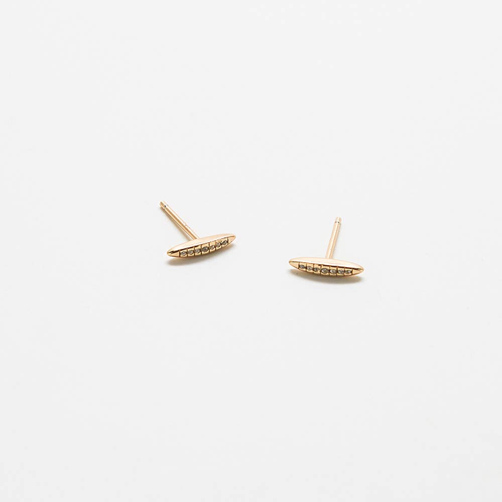 Gold Pavé Bar Stud Earrings - Jewelry - SPARROW