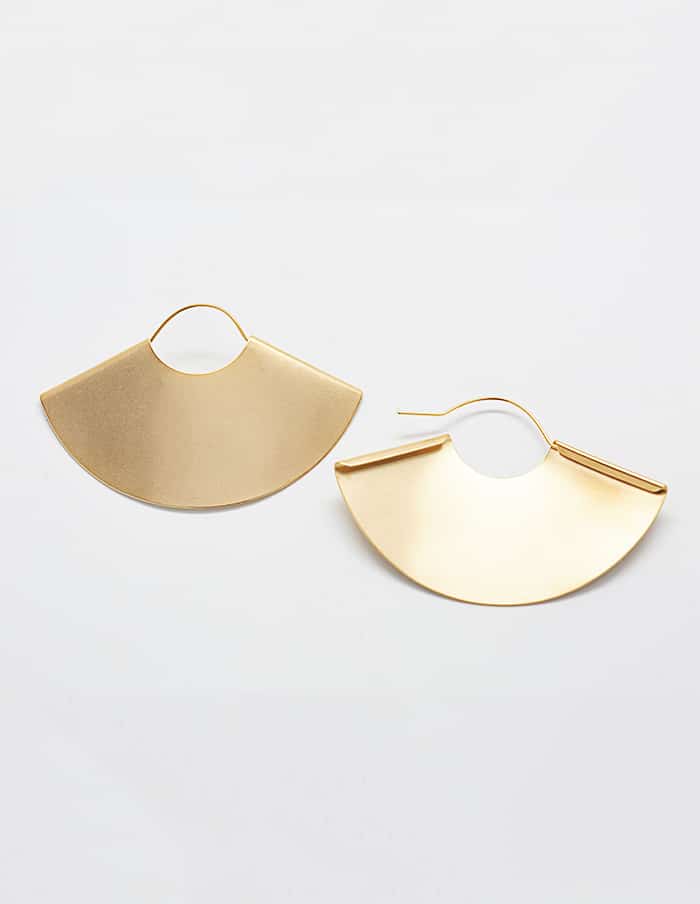 Gold Stainless Steel Fan Earrings - Jewelry - SPARROW