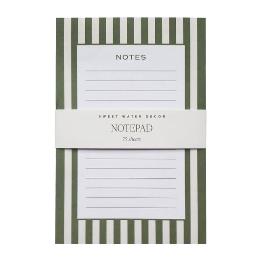 Green Striped Notepad - SPARROW