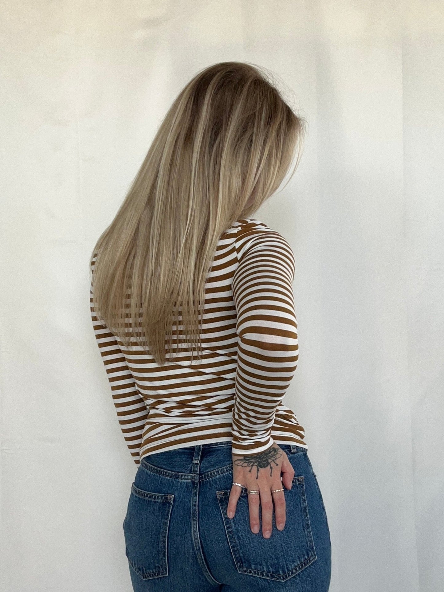 Isabella Turtleneck - Brown & White - SPARROW