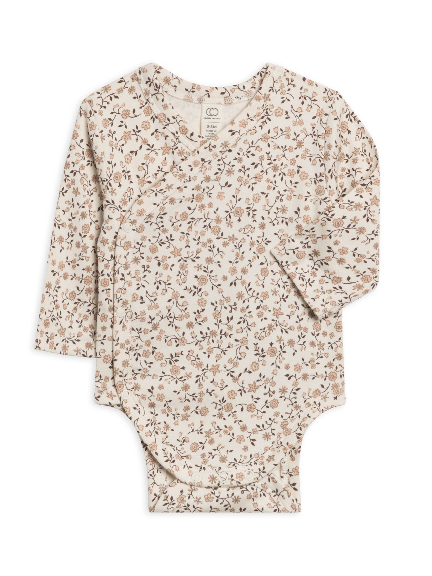 Kai Kimono Bodysuit - Primrose Floral / Chestnut + Taupe - SPARROW