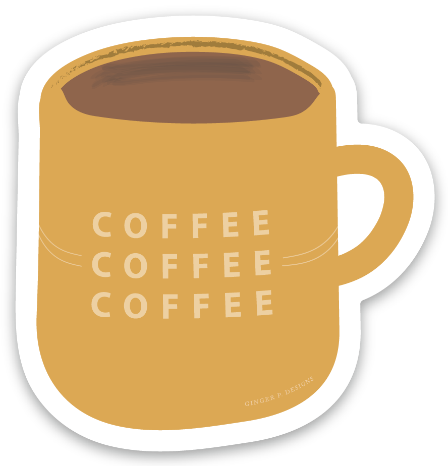 Mini Coffee Mug Vinyl Sticker - SPARROW