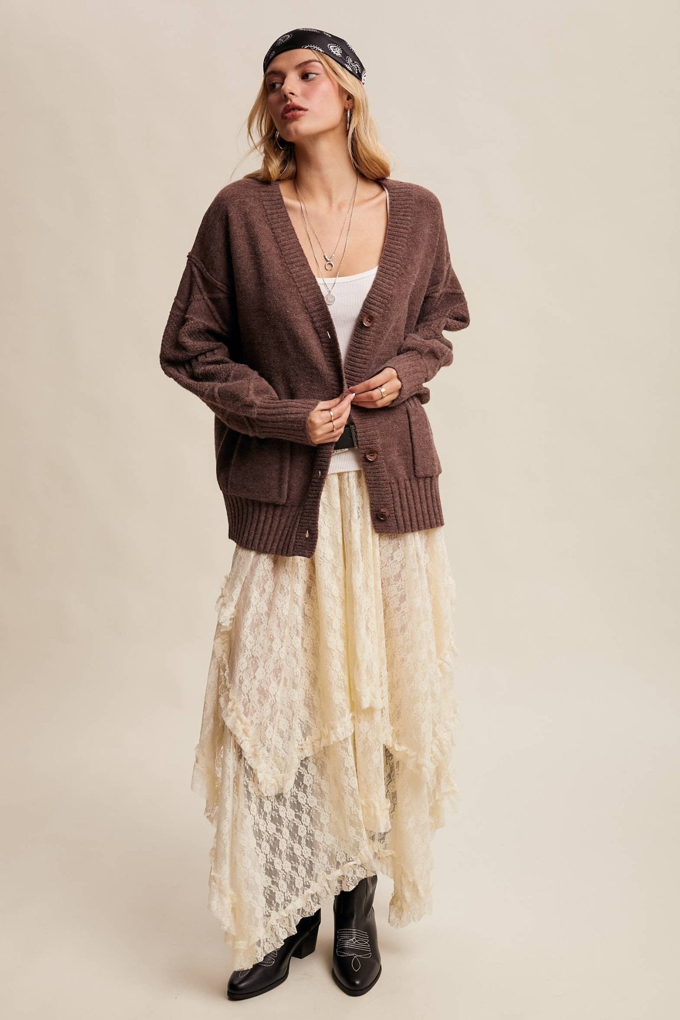 Mylah Cardigan - Mocha - SPARROW