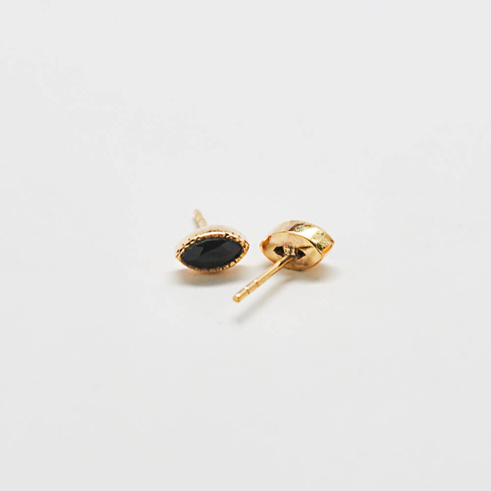 Onyx Natural Gemstone Teardrop Stud Earring - Jewelry - SPARROW