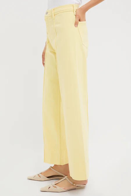 Penny Ankle Pintuck High Rise Wide Leg - Buttercup - SPARROW