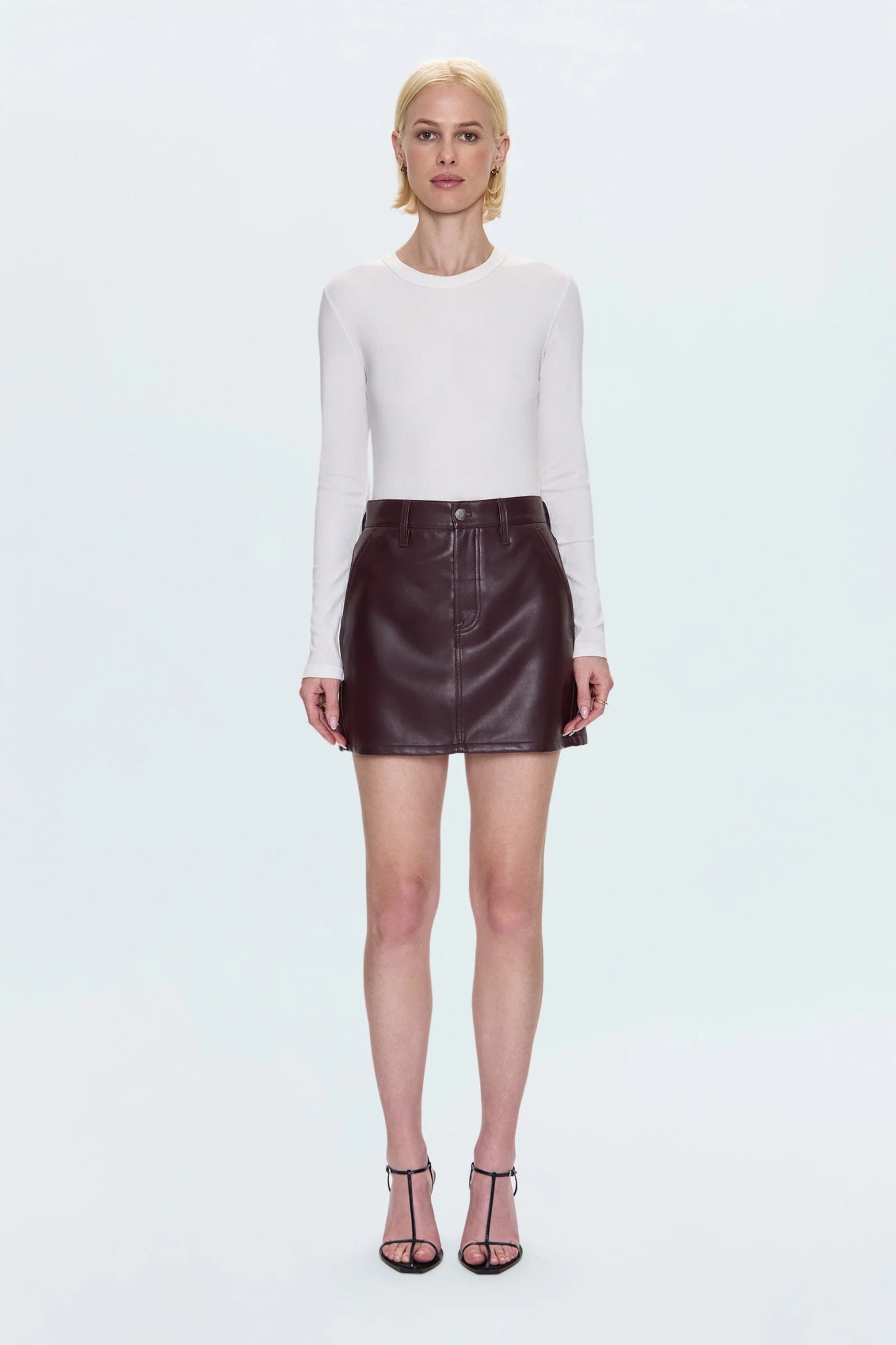 Pistola - Abi High Rise Mini Skirt - Cabernet - SPARROW