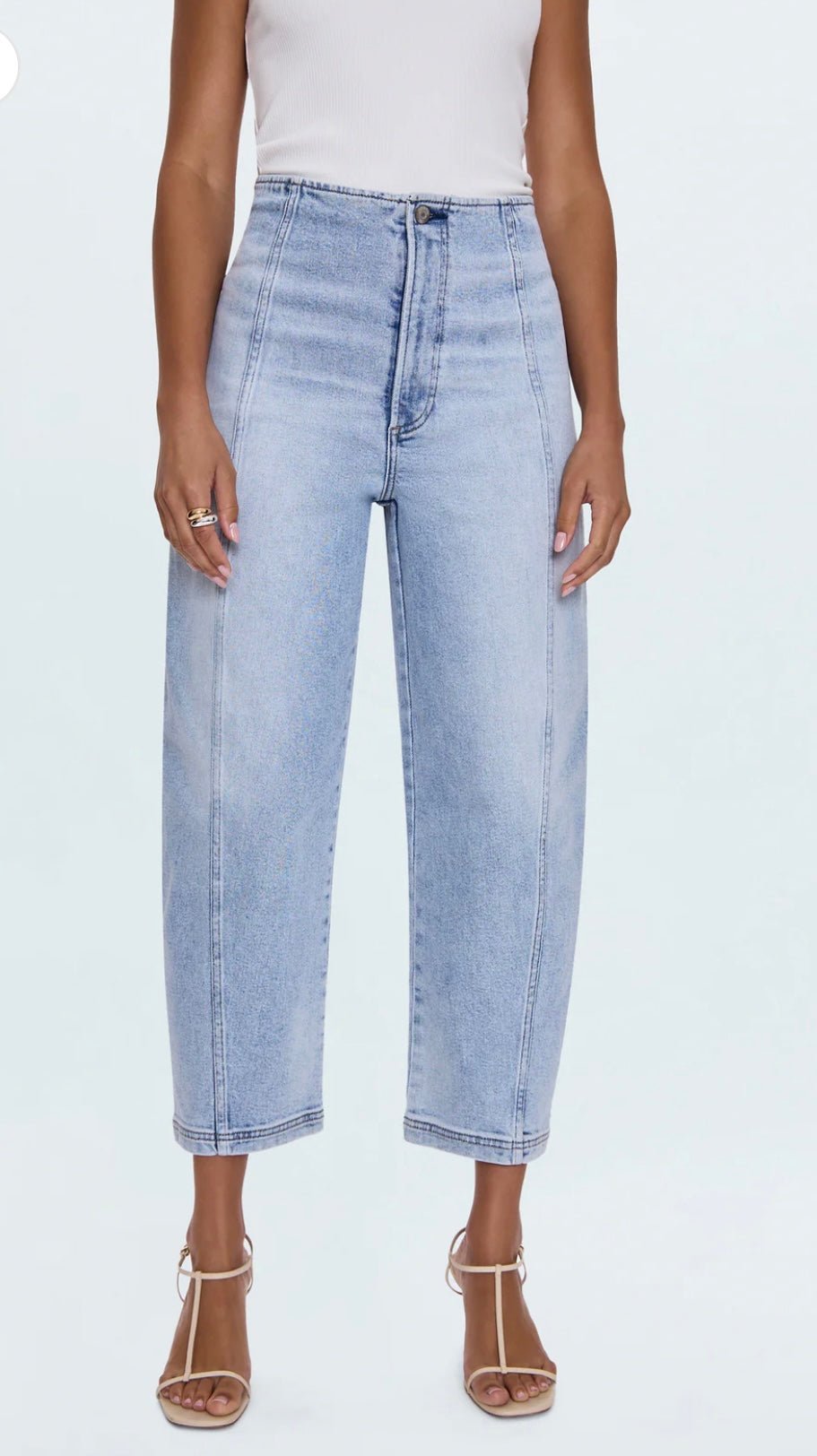 Pistola Blair High Rise Seamed Barrel Jeans - SPARROW