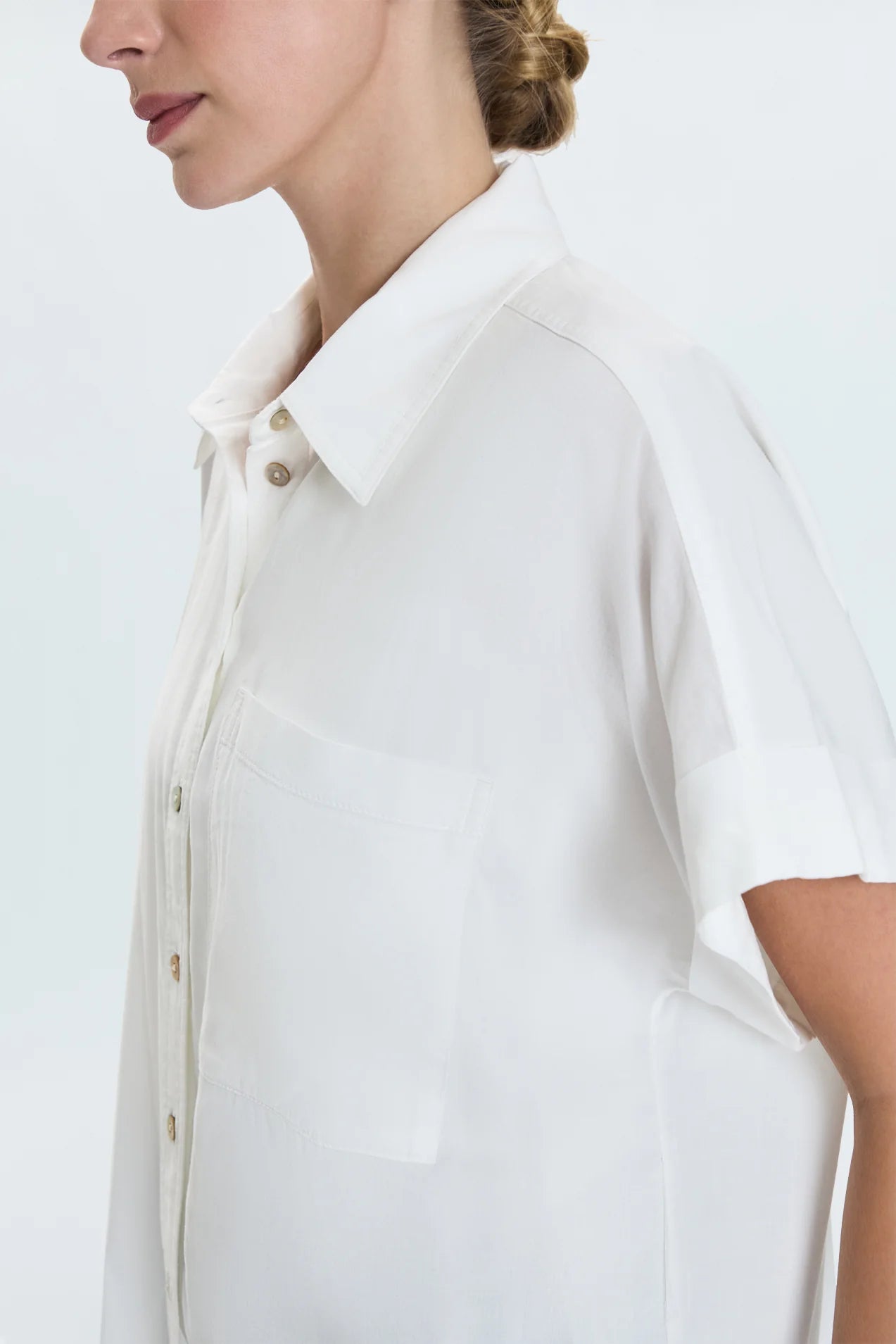Pistola Donnie Short Sleeve Button Up - Le Blanc - SPARROW