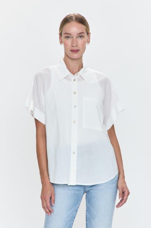 Pistola Donnie Short Sleeve Button Up - Le Blanc - SPARROW