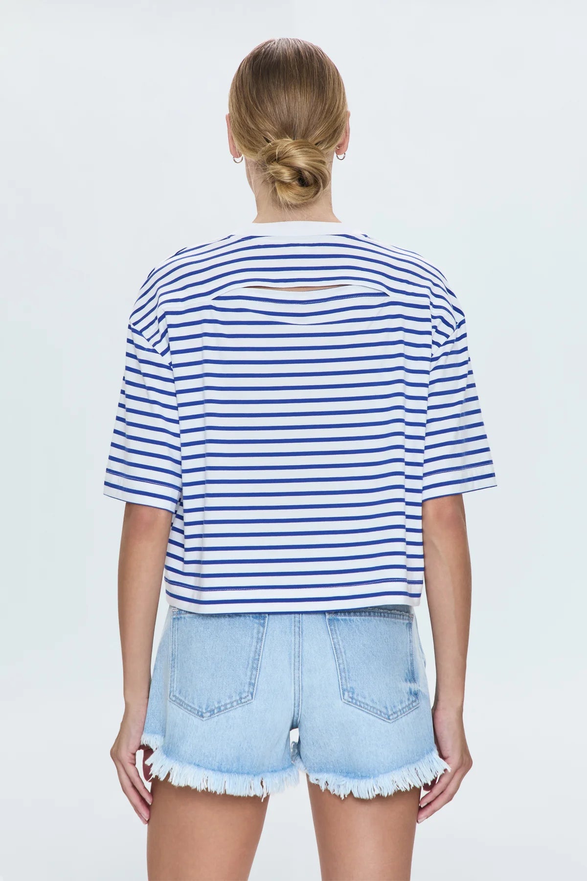 Pistola Mae Cropped Tee - Maritime White Stripe - SPARROW