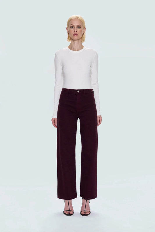 Pistola Penny High Rise Wide Leg - Claret - SPARROW