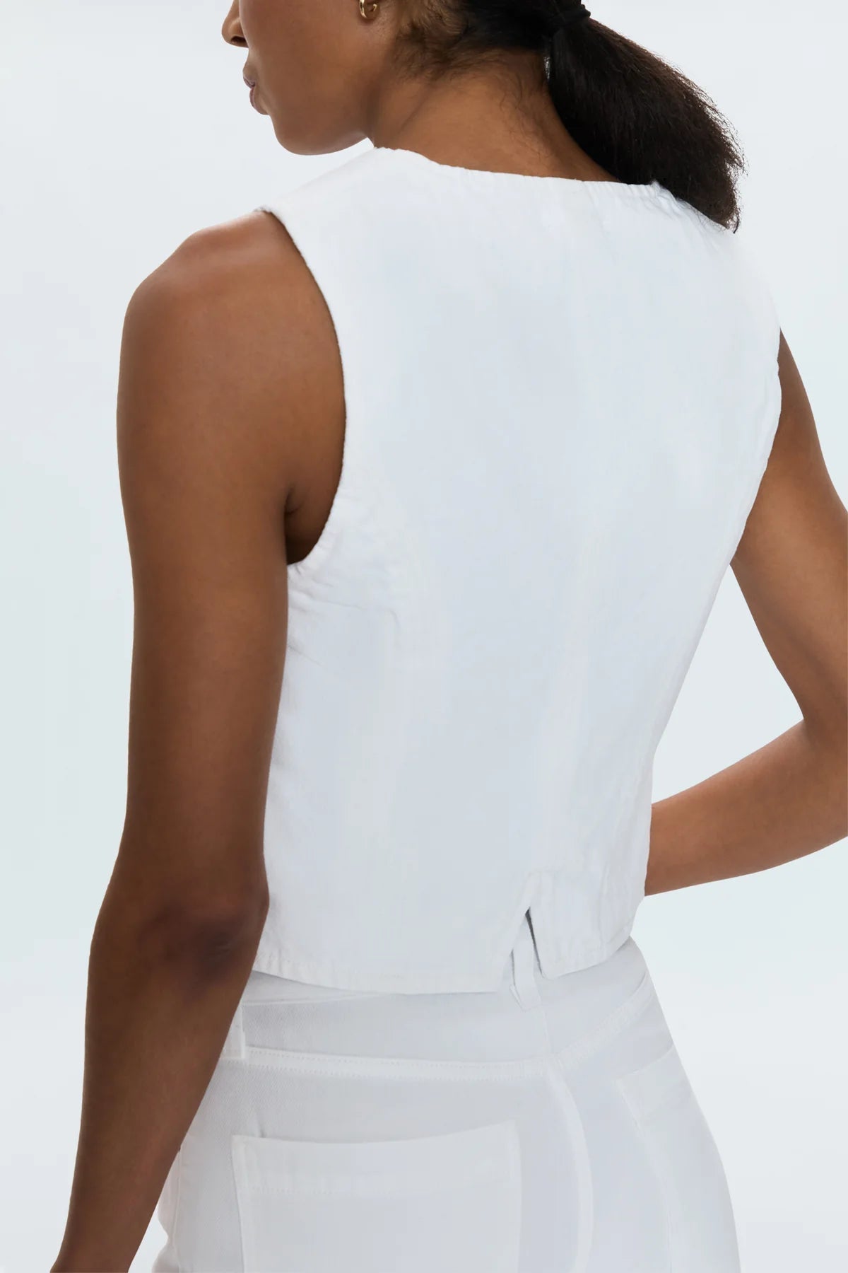 Pistola Vero Denim Vest - White - SPARROW