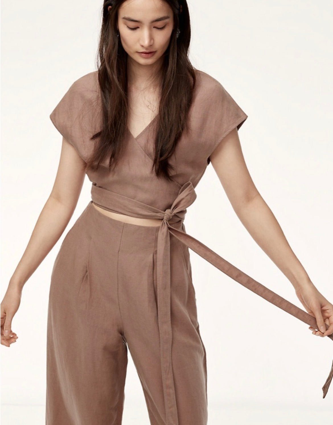 Pre loved linen jumpsuit size 6 - SPARROW