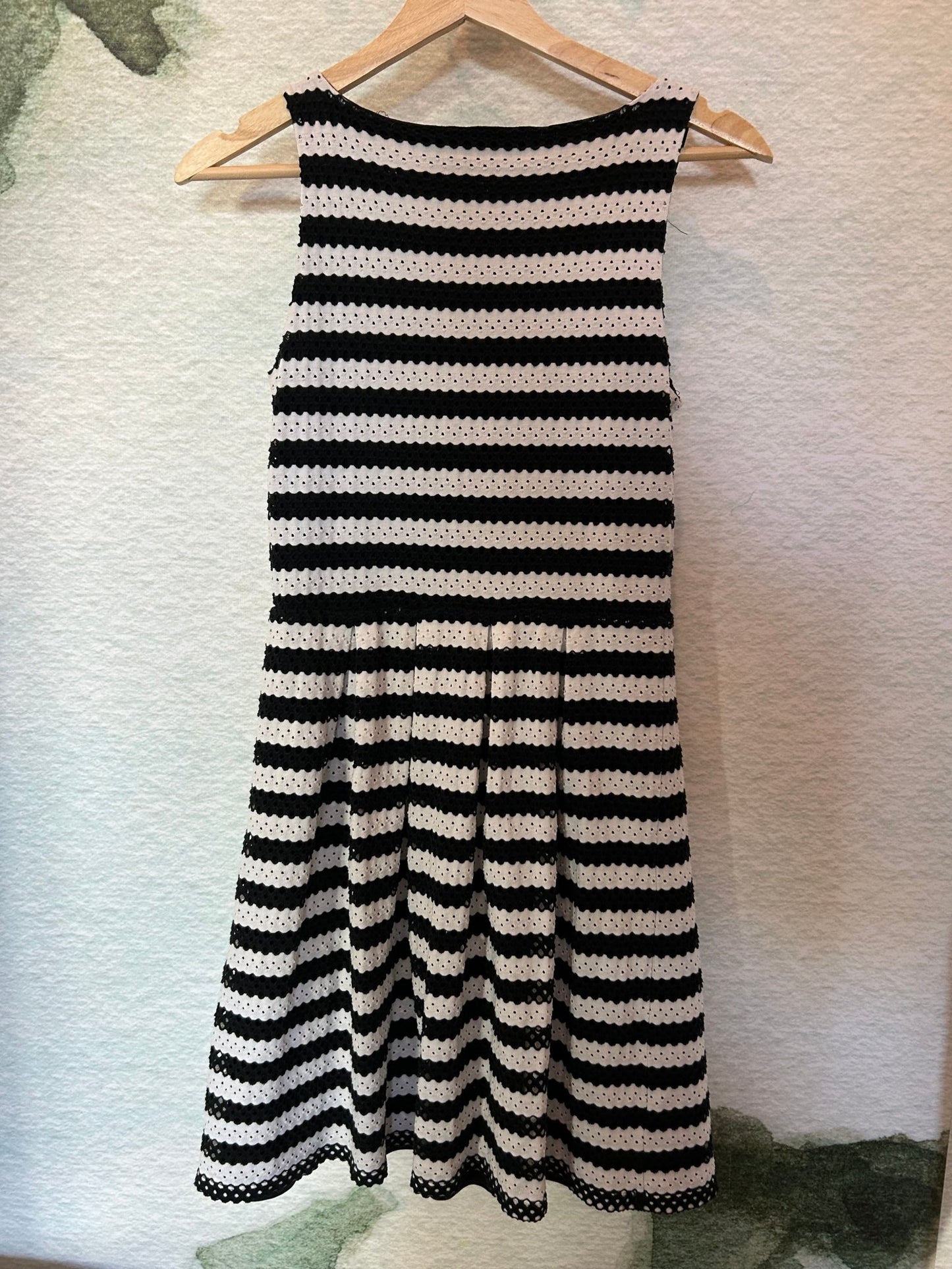 Preloved Elle White & Black Stripe Mini Dress - SPARROW