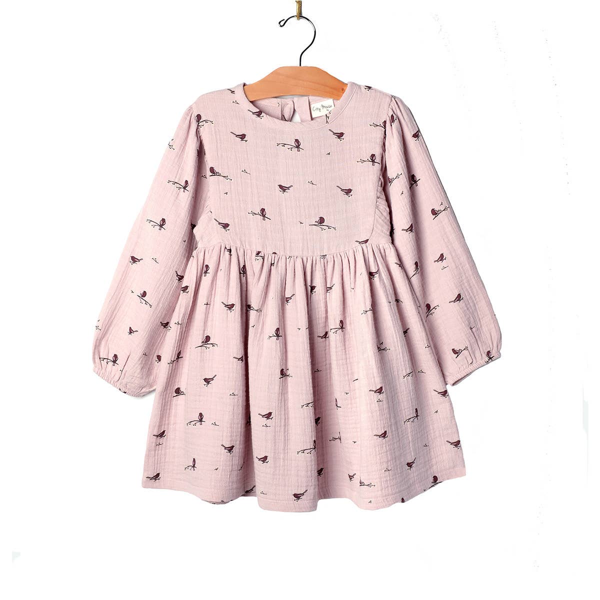 Puff Sleeve Dress - Lavender Birds - SPARROW