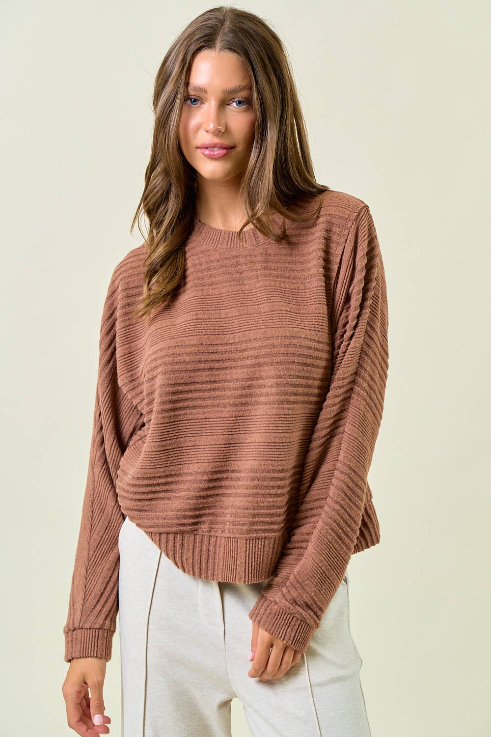Quinn Longsleeve Top - Chesnut - SPARROW