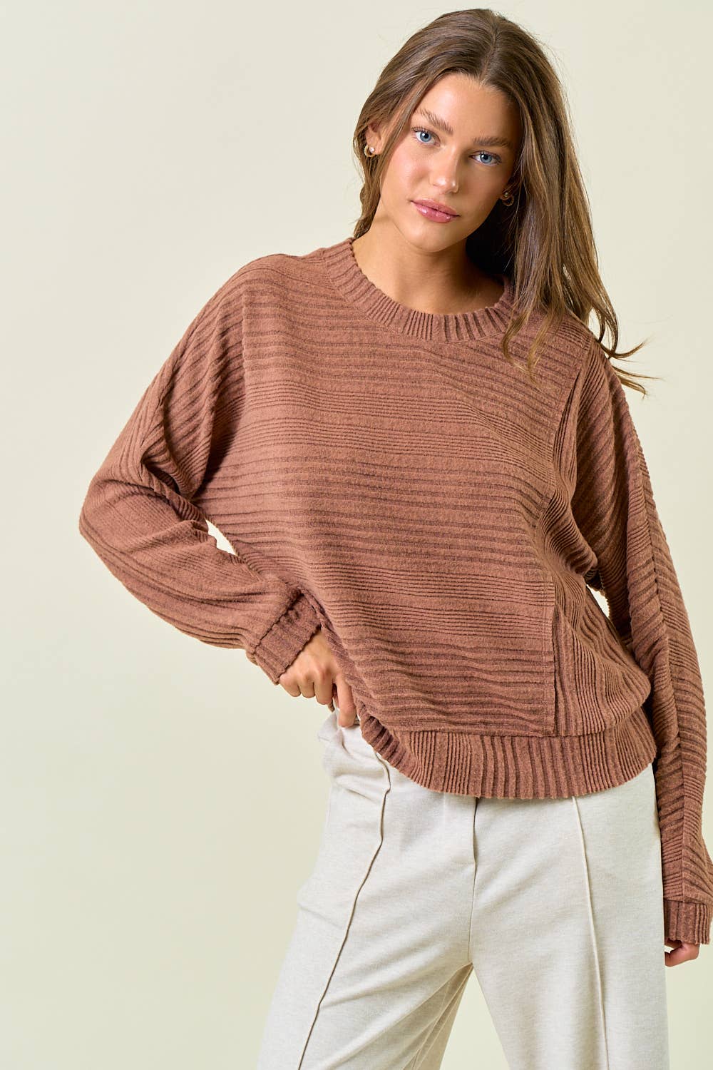 Quinn Longsleeve Top - Chesnut - SPARROW
