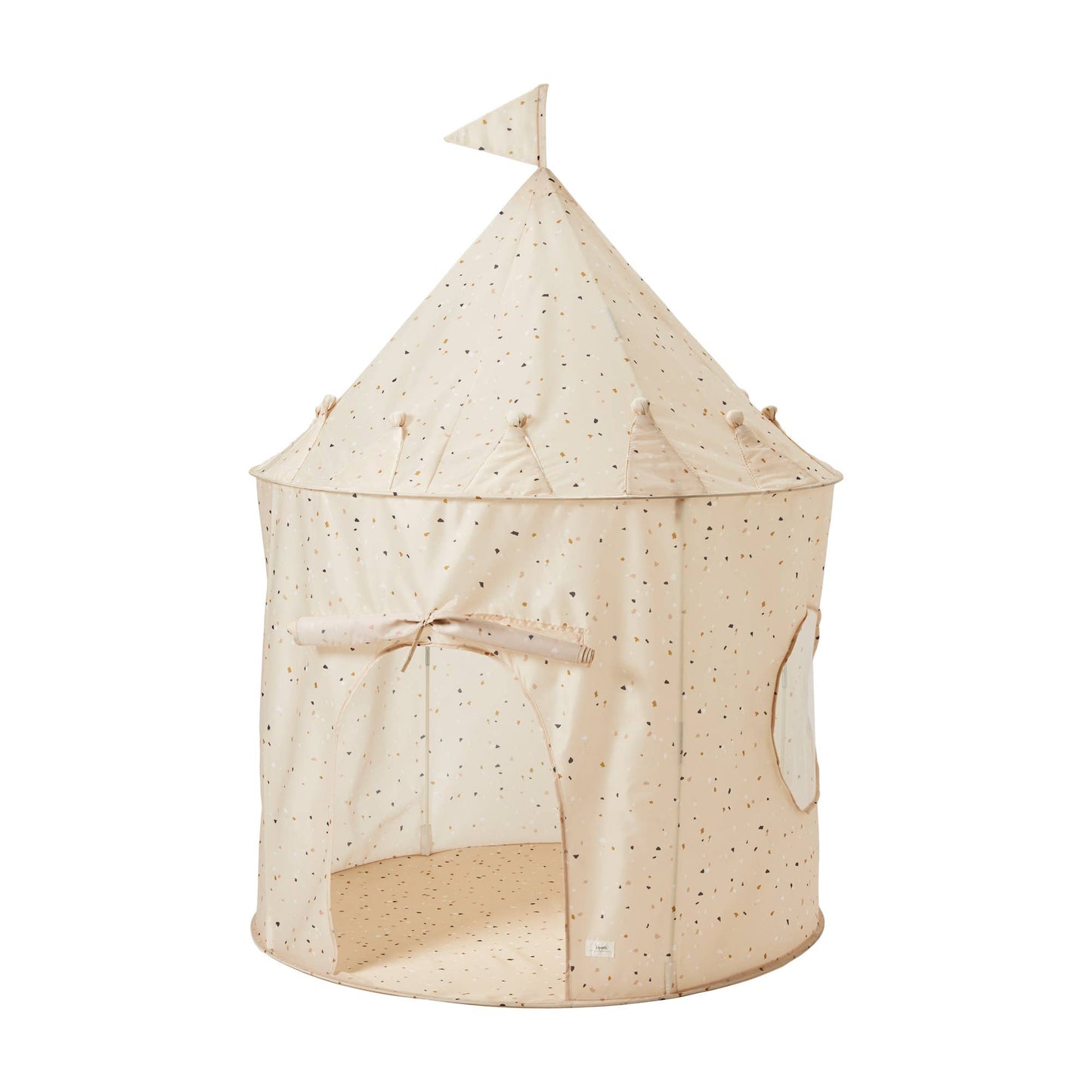 Recycled Fabric Play Tent Castle - Prints: Terrazzo Beige - SPARROW