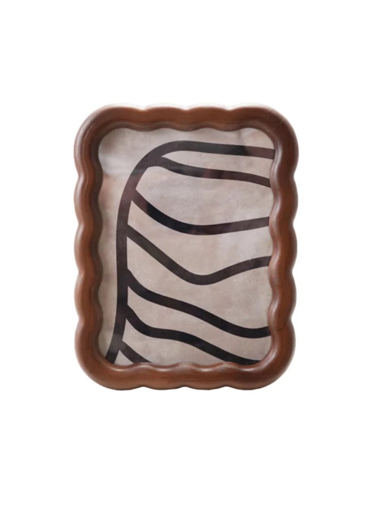 Rubberwood Scalloped Photo Frame - SPARROW