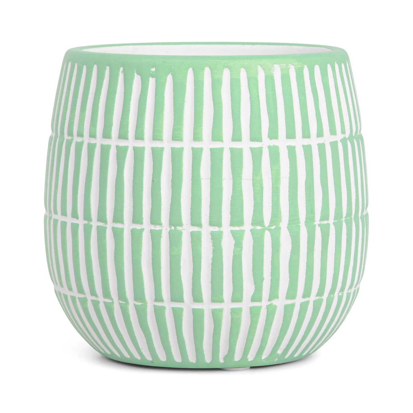 Sea Green Etched Ceramic Candle: Sea Salt Waves - SPARROW
