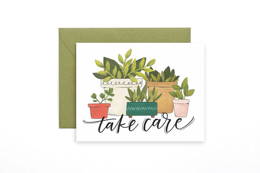Take Care Plants Everyday Greeting Card - SPARROW