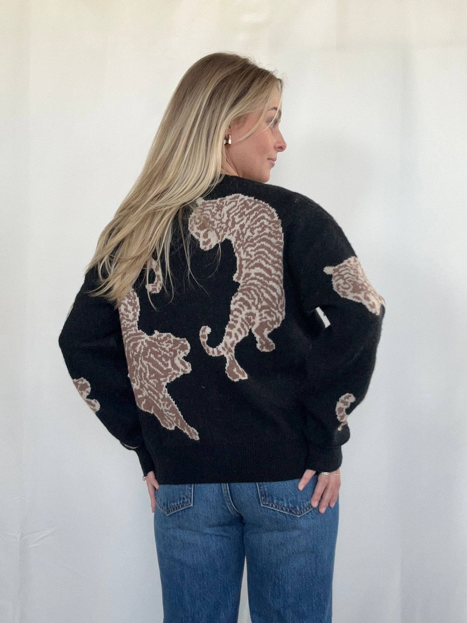 Tiger Cardigan - Black - SPARROW