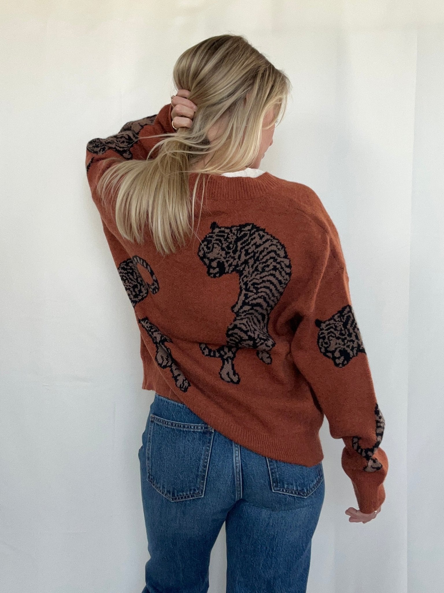 Tiger Cardigan - Rust - SPARROW