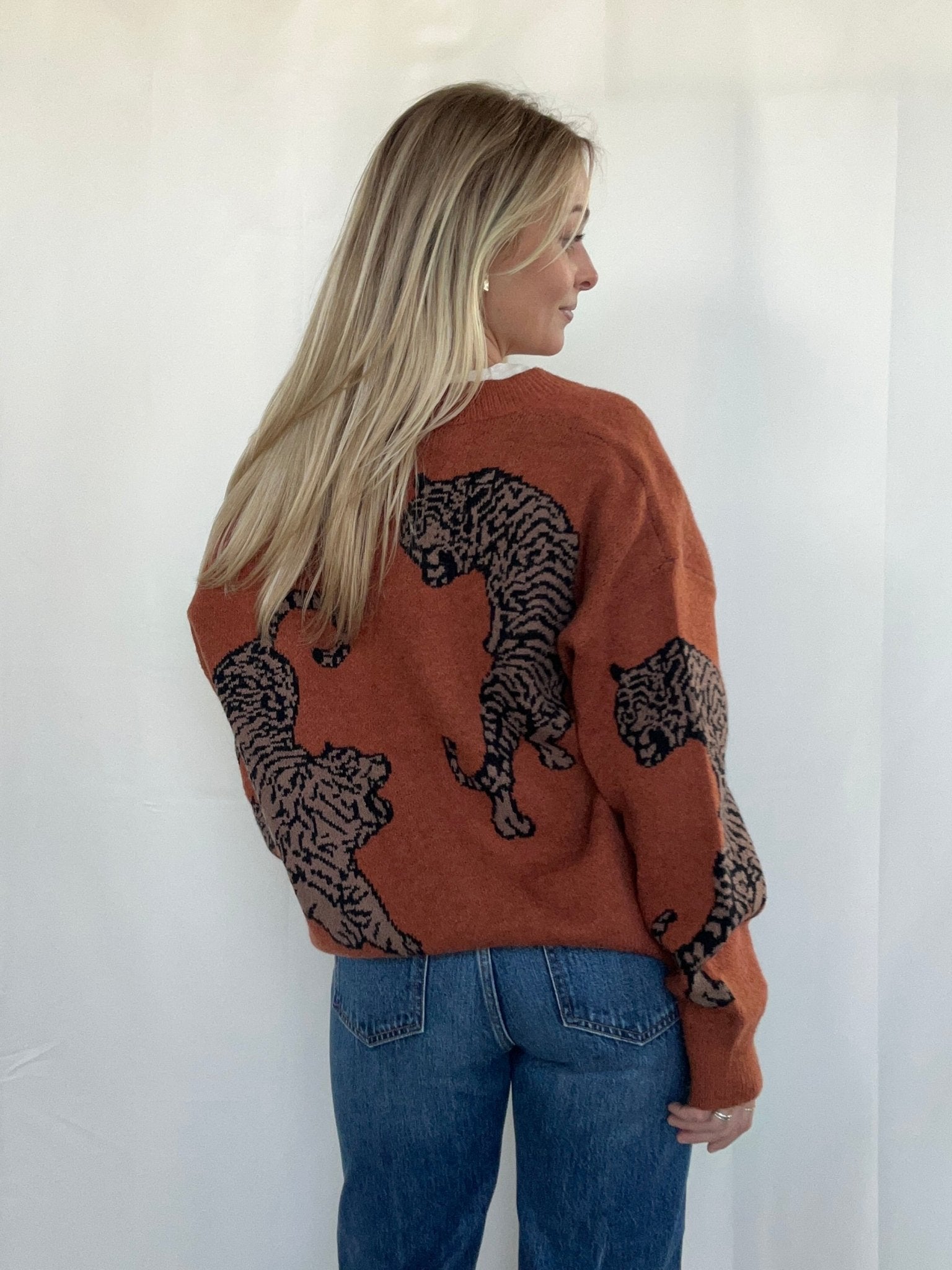 Tiger Cardigan - Rust - SPARROW