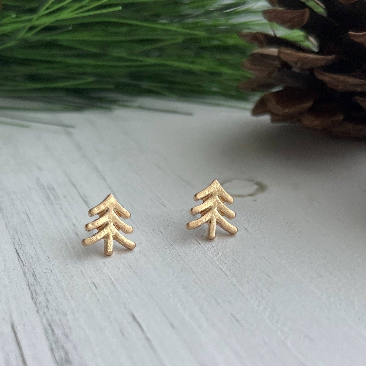 Tree Stud Earrings - Gold - SPARROW