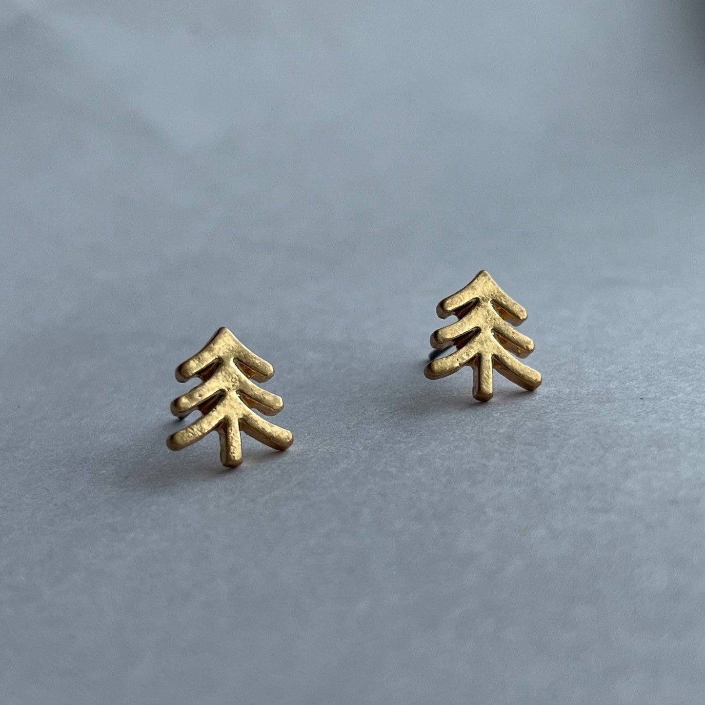 Tree Stud Earrings - Gold - SPARROW