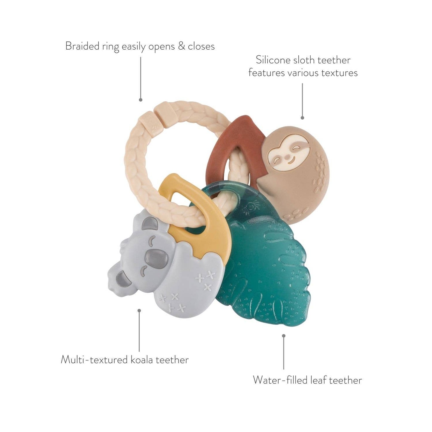 Tropical Itzy Keys Texture Ring with Teether + Rattle - SPARROW