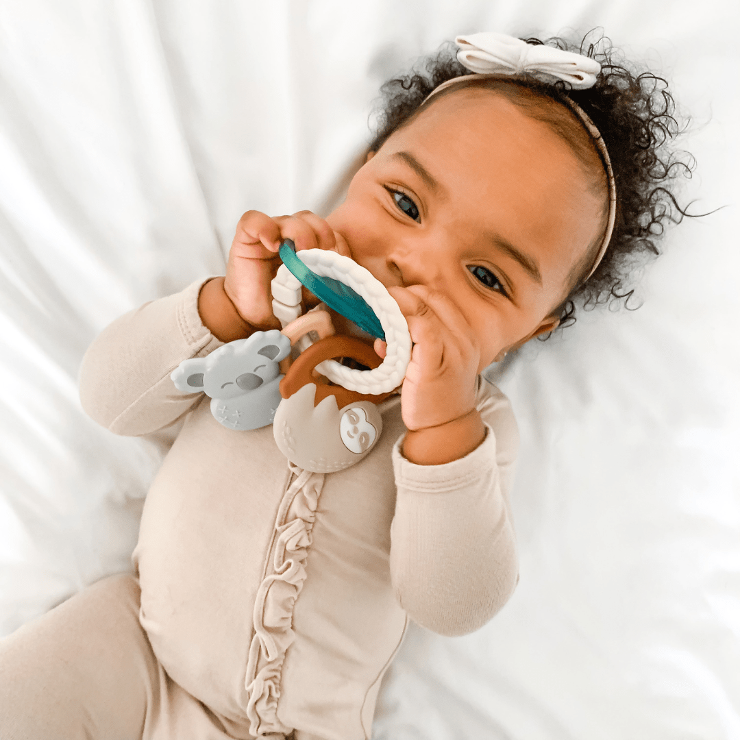 Tropical Itzy Keys Texture Ring with Teether + Rattle - SPARROW